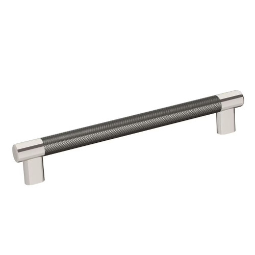 Amerock Hardware - Esquire 8 inch (203mm) Center-to-Center Pull is finished in Polished Nickel/Gunmetal - BP36562PNGM