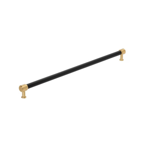 Amerock Hardware - Fairlane 24 inch (610mm) Center-to-Center Appliance Pull is finished in Black Leather/Champagne Bronze - BP37546BLCZ