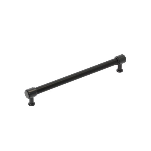 Amerock Hardware - Fairlane 8-13/16 inch (224mm) Center-to-Center Pull is finished in Black Leather/Matte Black - BP37541BLMB