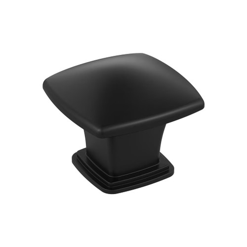 Amerock Hardware - Garfield 1-3/16 inch (30mm) Length Knob is finished in Matte Black - BP37020MB