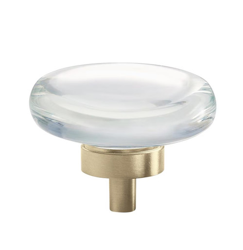 Amerock Hardware - Glacio 1-3/4 inch (44mm) Diameter Knob is finished in Clear/Golden Champagne - BP36652CBBZ