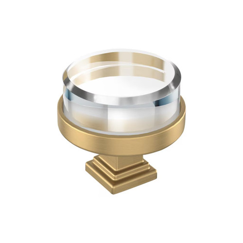 Amerock Hardware - Glacio 1-1/2 inch (38mm) Diameter Knob is finished in Clear/Champagne Bronze - BP36976CCZ
