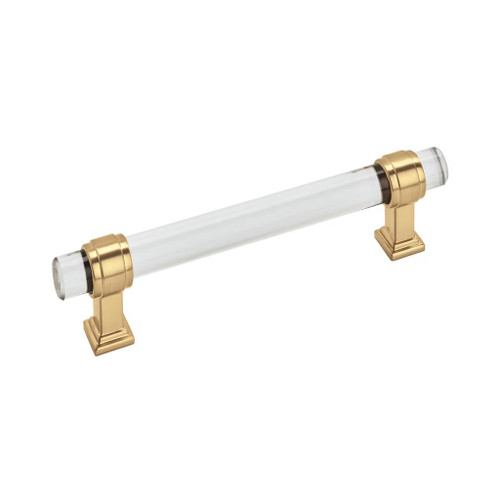 Amerock Hardware - Glacio 3-3/4 inch (96mm) Center-to-Center Pull is finished in Clear/Champagne Bronze - BP36654CCZ
