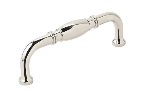 Amerock Hardware - Granby 3-3/4 inch (96mm) Center-to-Center Pull is finished in Polished Nickel - BP55243PN