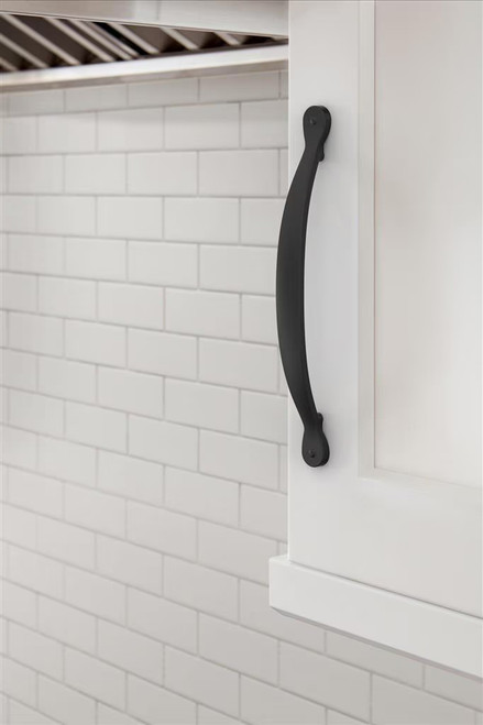 Amerock Hardware - Inspirations 6-5/16 inch (160mm) Center-to-Center Pull is finished in Matte Black - BP1589FB