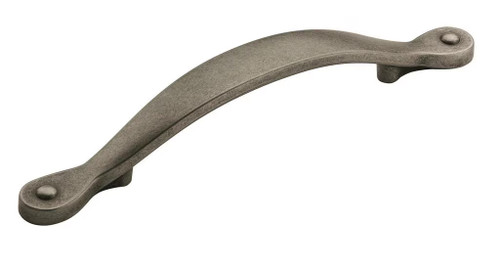 Amerock Hardware - Inspirations 3 inch (76mm) Center-to-Center Pull is finished in Weathered Nickel - BP1590WN