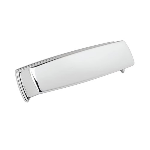 Amerock Hardware - Kane 3-3/4 inch (96mm) Center-to-Center Cup Pull is finished in Polished Chrome - BP5380126