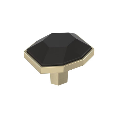 Amerock Hardware - London 1-5/8 inch (41mm) Length Knob is finished in Black Bronze/Golden Champagne - BP36638BBRBBZ