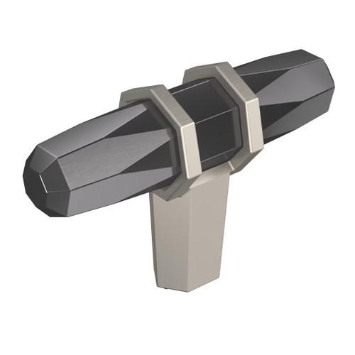 Amerock Hardware - London 2-1/2 inch (64mm) Length Knob is finished in Black Chrome/Satin Nickel - BP36647BCRG10