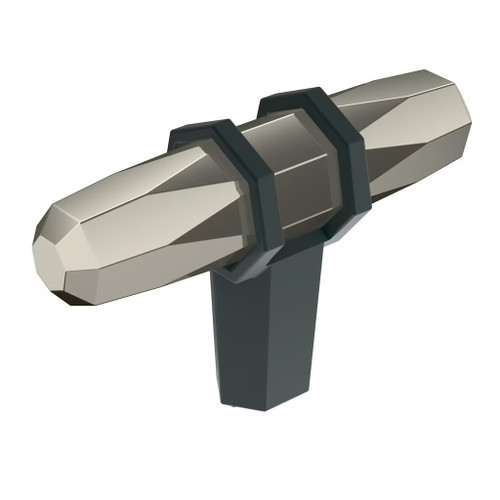 Amerock Hardware - London 2-1/2 inch (64mm) Length Knob is finished in Polished Nickel/Black Bronze - BP36647PNBBR