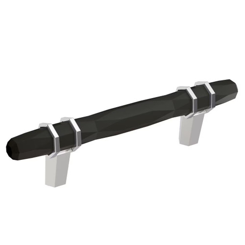 Amerock Hardware - London 3-3/4 inch (96mm) Center-to-Center Pull is finished in Black Bronze/Polished Chrome - BP36648BBR26