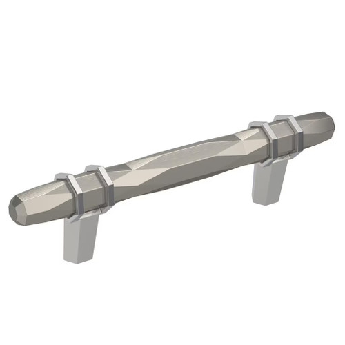 Amerock Hardware - London 3-3/4 inch (96mm) Center-to-Center Pull is finished in Satin Nickel/Polished Chrome - BP36648G1026