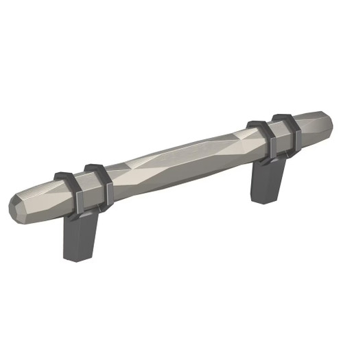 Amerock Hardware - London 3-3/4 inch (96mm) Center-to-Center Pull is finished in Satin Nickel/Black Chrome - BP36648G10BCR