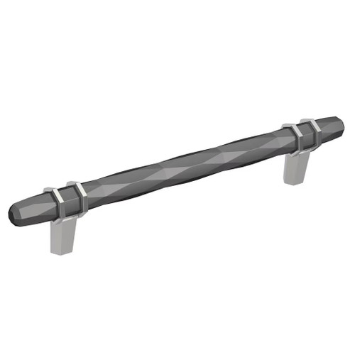 Amerock Hardware - London 6-5/16 inch (160mm) Center-to-Center Pull is finished in Black Chrome/Polished Chrome - BP36650BCR26
