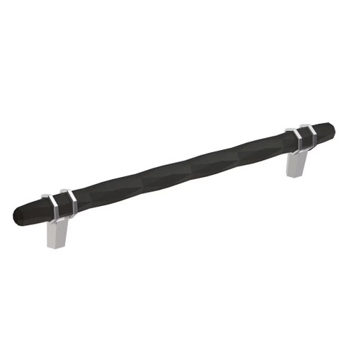Amerock Hardware - London 8 inch (203mm) Center-to-Center Pull is finished in Black Bronze/Polished Chrome - BP36663BBR26