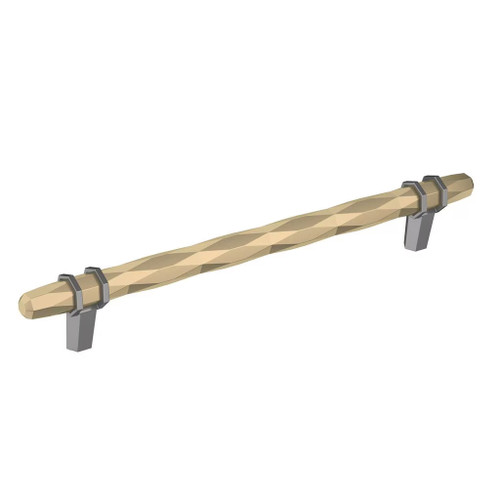Amerock Hardware - London 8 inch (203mm) Center-to-Center Pull is finished in Golden Champagne/Black Chrome - BP36663BBZBCR