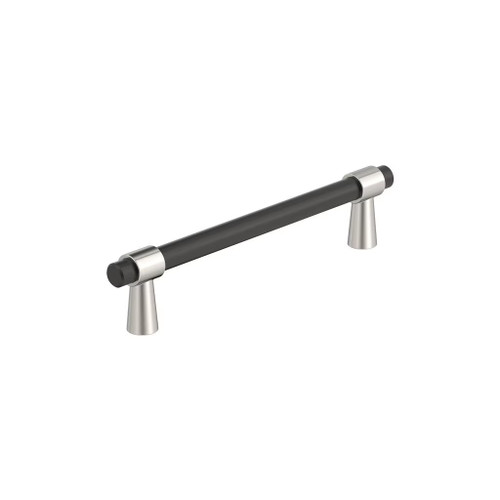 Amerock Hardware - Mergence 5-1/16 inch (128mm) Center-to-Center Pull is finished in Matte Black/Polished Nickel - BP36859FBPN