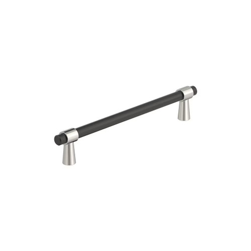 Amerock Hardware - Mergence 6-5/16 inch (160mm) Center-to-Center Pull is finished in Matte Black/Polished Nickel - BP36860FBPN