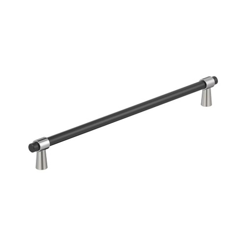 Amerock Hardware - Mergence 12-5/8 inch (320mm) Center-to-Center Pull is finished in Matte Black/Polished Chrome - BP36983FB26