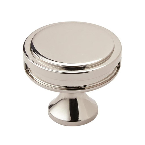 Amerock Hardware - Oberon 1-3/8 inch (35mm) Diameter Knob is finished in Polished Nickel - BP36603PN