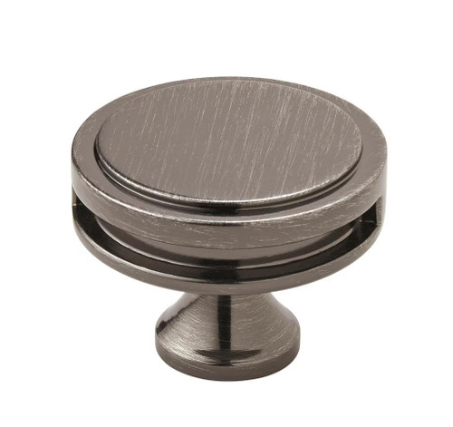 Amerock Hardware - Oberon 1-3/4 inch (44mm) Diameter Knob is finished in Gunmetal - BP36604GM