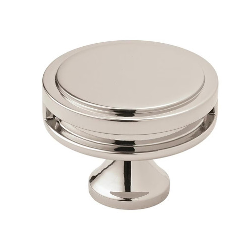 Amerock Hardware - Oberon 1-3/4 inch (44mm) Diameter Knob is finished in Polished Nickel - BP36604PN