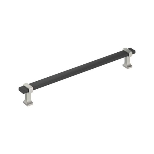 Amerock Hardware - Overton 12 inch (305mm) Center-to-Center Appliance Pull is finished in Brushed Matte Black/Satin Nickel - BP37084BMBG10