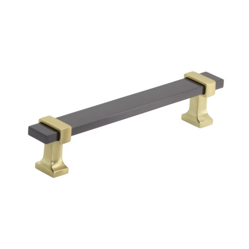 Amerock Hardware - Overton 5-1/16 inch (128mm) Center-to-Center Pull is finished in Black Chrome/Brushed Gold - BP36682BCRBGL