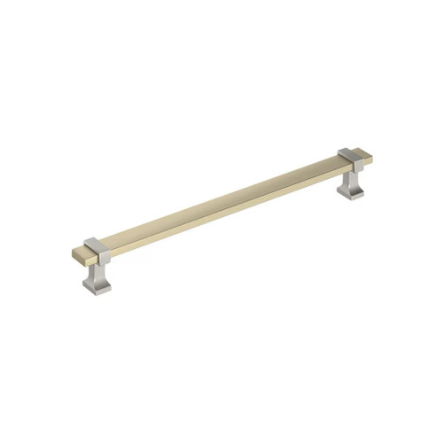 Amerock Hardware - Overton 8-13/16 inch (224mm) Center-to-Center Pull is finished in Golden Champagne/Satin Nickel - BP36684BBZG10
