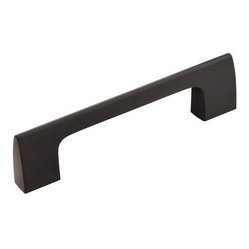 Amerock Hardware - Riva 3-3/4 inch (96mm) Center-to-Center Pull is finished in Matte Black - BP55365MB