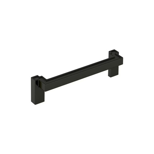 Amerock Hardware - Rockhurst 5-1/16 inch (128mm) Center-to-Center Pull is finished in Matte Black - BP37573MB