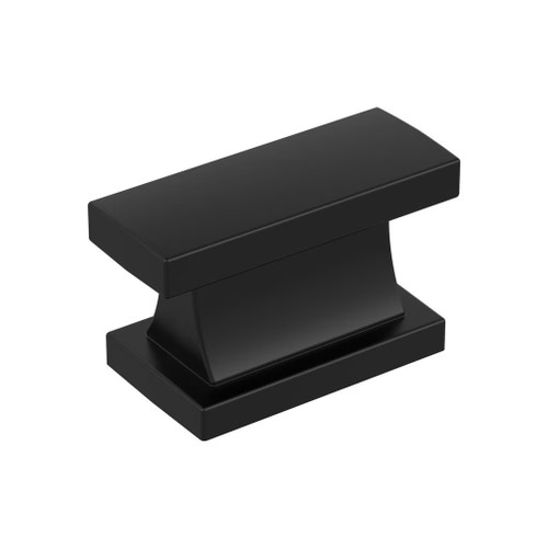 Amerock Hardware - Socle 1-7/16 inch (37mm) Length Knob is finished in Matte Black - BP37023MB