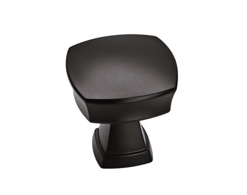 Amerock Hardware - Stature 1-1/4 inch (32mm) Length Knob is finished in Matte Black - BP11287FB