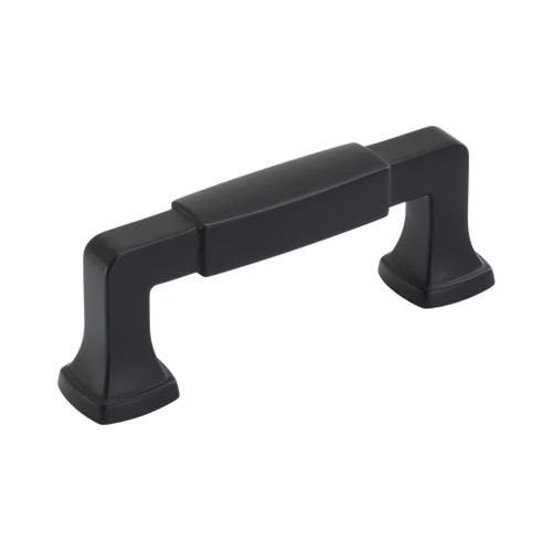 Amerock Hardware - Stature 3 inch (76mm) Center-to-Center Pull is finished in Matte Black - BP36891FB