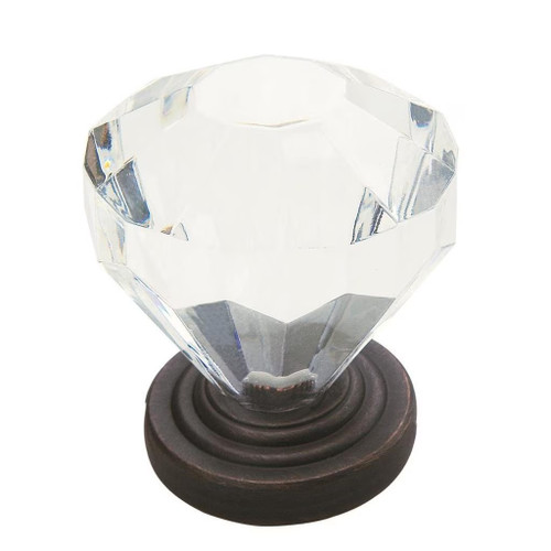 Amerock Hardware - Traditional Classics 1-1/4 inch (32mm) Diameter Knob is finished in Clear/Oil-Rubbed Bronze - 14303ORB