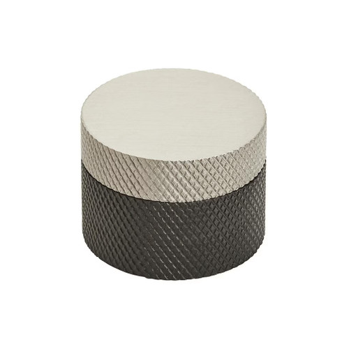 Amerock Hardware - Transcendent 1-1/4 inch (32mm) Diameter Knob is finished in Matte Black/Silver Champagne - BP196732MBSC