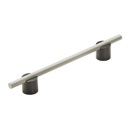 Amerock Hardware - Transcendent 6-5/16 inch (160mm) Center-to-Center Pull is finished in Matte Black/Silver Champagne - BP7414160MBSC
