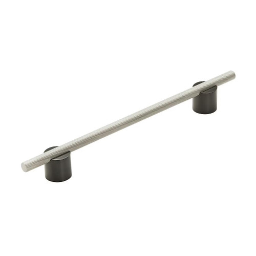 Amerock Hardware - Transcendent 7-9/16 inch (192mm) Center-to-Center Pull is finished in Matte Black/Silver Champagne - BP7414192MBSC