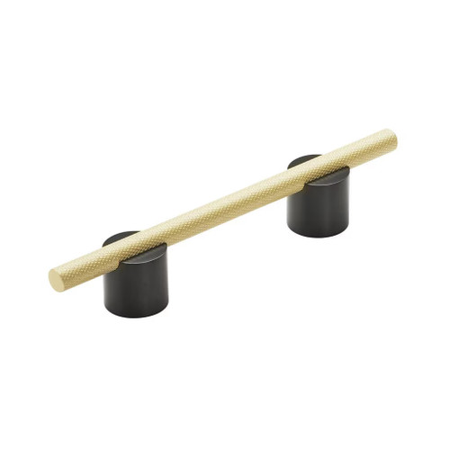 Amerock Hardware - Transcendent 3-3/4 inch (96mm) Center-to-Center Pull is finished in Matte Black/Matte Gold - BP741496MBMG