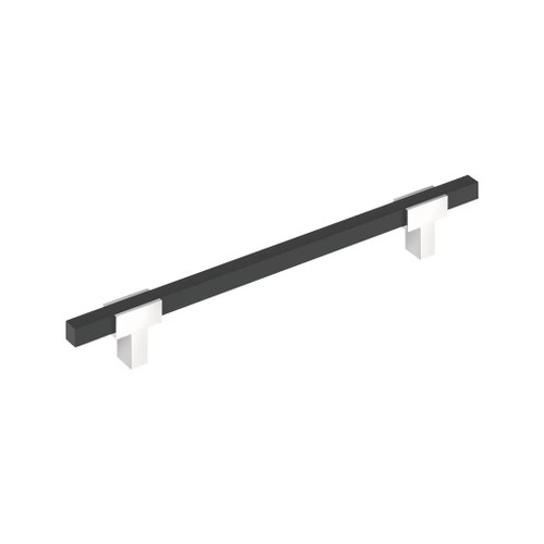 Amerock Hardware - Urbanite 12 inch (305mm) Center-to-Center Appliance Pull is finished in Polished Chrome/Brushed Matte Black - BP5409026BMB
