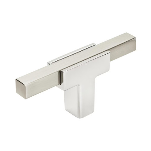 Amerock Hardware - Urbanite 2-3/4 inch (70mm) Length Knob is finished in Polished Chrome/Satin Nickel - BP6726G10