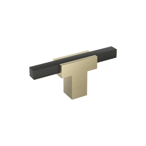 Amerock Hardware - Urbanite 2-3/4 inch (70mm) Length Knob is finished in Golden Champagne/Matte Black - BP67BBZMB
