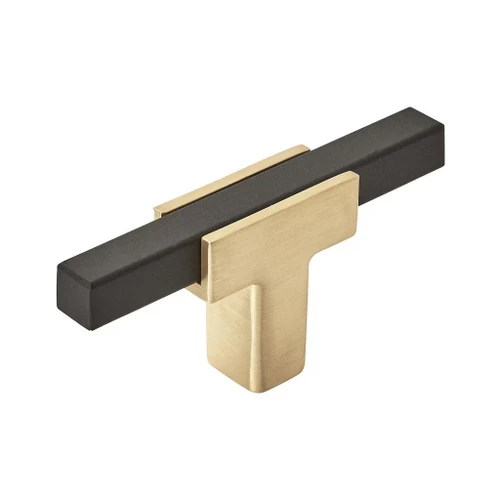 Amerock Hardware - Urbanite 2-3/4 inch (70mm) Length Knob is finished in Brushed Gold/Matte Black - BP67BGLMB
