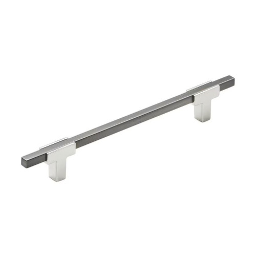 Amerock Hardware - Urbanite 6-5/16 inch (160mm) Center-to-Center Pull is finished in Polished Chrome/Black Chrome - BP77816026BCR