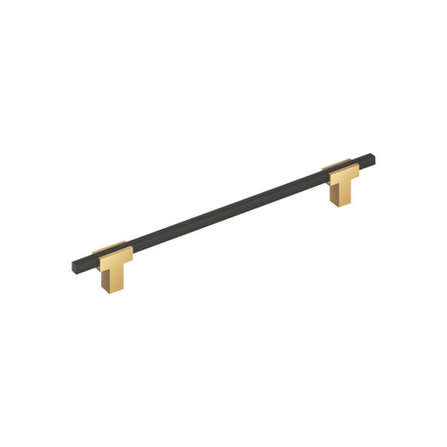 Amerock Hardware - Urbanite 8-13/16 inch (224mm) Center-to-Center Pull is finished in Champagne Bronze/Matte Black - BP77822CZMB