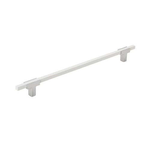 Amerock Hardware - Urbanite 10-1/16 inch (256mm) Center-to-Center Pull is finished in Polished Chrome/White - BP77825626WHT