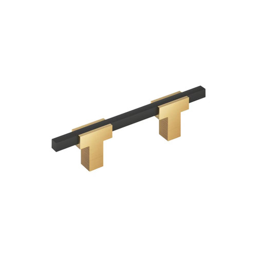 Amerock Hardware - Urbanite 3 inch (76mm) Center-to-Center Pull is finished in Champagne Bronze/Matte Black - BP77898CZMB