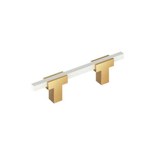 Amerock Hardware - Urbanite 3 inch (76mm) Center-to-Center Pull is finished in Champagne Bronze/White - BP77898CZWHT