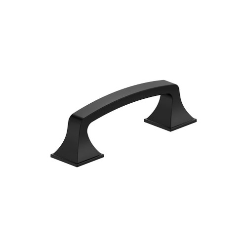 Amerock Hardware - Ville 3 inch (76mm) Center-to-Center Pull is finished in Matte Black - BP36778FB
