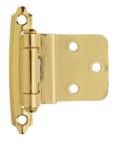 Amerock Hardware - Amerock 3/8 inch (10mm) Inset Hinge is finished in Polished Brass - BPR34283